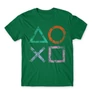 Zöld PlayStation - férfi rövid ujjú póló - Symbols