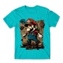 Atollkék Super Mario férfi rövid ujjú póló - Grunge