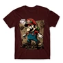 Bordó Super Mario férfi rövid ujjú póló - Grunge