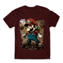 Kép 5/24 - Bordó Super Mario férfi rövid ujjú póló - Grunge