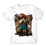 Fehér Super Mario férfi rövid ujjú póló - Grunge