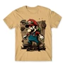 Homok Super Mario férfi rövid ujjú póló - Grunge