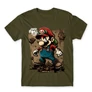 Khaki Super Mario férfi rövid ujjú póló - Grunge