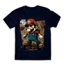 Sötétkék Super Mario férfi rövid ujjú póló - Grunge