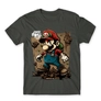 Kép 18/24 - Sötétszürke Super Mario férfi rövid ujjú póló - Grunge