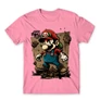 Világos rózsaszín Super Mario férfi rövid ujjú póló - Grunge