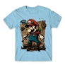 Világoskék Super Mario férfi rövid ujjú póló - Grunge