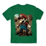 Zöld Super Mario férfi rövid ujjú póló - Grunge