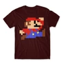 Bordó Super Mario férfi rövid ujjú póló - Jump