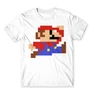 Fehér Super Mario férfi rövid ujjú póló - Jump