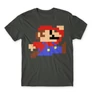Sötétszürke Super Mario férfi rövid ujjú póló - Jump