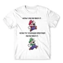 Fehér Super Mario férfi rövid ujjú póló - Remember