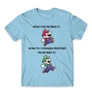 Világoskék Super Mario férfi rövid ujjú póló - Remember