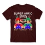 Bordó Super Mario férfi rövid ujjú póló - Super Mario Bros