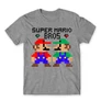 Sportszürke Super Mario férfi rövid ujjú póló - Super Mario Bros