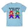 Világoskék Super Mario férfi rövid ujjú póló - Super Mario Bros