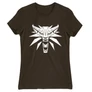 Barna The Witcher női rövid ujjú póló - Wolf head logo