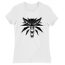 Fehér The Witcher női rövid ujjú póló - Wolf head logo