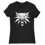 Fekete The Witcher női rövid ujjú póló - Wolf head logo