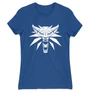 Királykék The Witcher női rövid ujjú póló - Wolf head logo