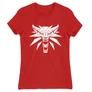 Piros The Witcher női rövid ujjú póló - Wolf head logo