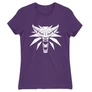 Sötétlila The Witcher női rövid ujjú póló - Wolf head logo