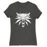 Sötétszürke The Witcher női rövid ujjú póló - Wolf head logo