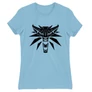 Világoskék The Witcher női rövid ujjú póló - Wolf head logo
