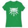 Zöld The Witcher női rövid ujjú póló - Wolf head logo