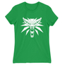 Kép 21/22 - Zöld The Witcher női rövid ujjú póló - Wolf head logo