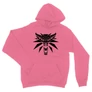 Világos rózsaszín The Witcher unisex kapucnis pulóver - Wolf head logo