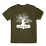 Khaki Harry Potter férfi rövid ujjú póló - Always Tree silhouette