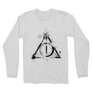 Fehér Harry Potter férfi hosszú ujjú póló - Deathly hallows symbol