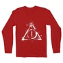 Piros Harry Potter férfi hosszú ujjú póló - Deathly hallows symbol