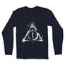 Sötétkék Harry Potter férfi hosszú ujjú póló - Deathly hallows symbol