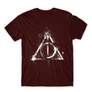 Bordó Harry Potter férfi rövid ujjú póló - Deathly hallows symbol