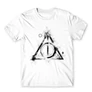 Fehér Harry Potter férfi rövid ujjú póló - Deathly hallows symbol