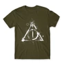 Khaki Harry Potter férfi rövid ujjú póló - Deathly hallows symbol