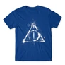 Királykék Harry Potter férfi rövid ujjú póló - Deathly hallows symbol