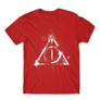 Piros Harry Potter férfi rövid ujjú póló - Deathly hallows symbol