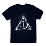 Kép 17/25 - Sötétkék Harry Potter férfi rövid ujjú póló - Deathly hallows symbol