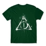 Sötétzöld Harry Potter férfi rövid ujjú póló - Deathly hallows symbol