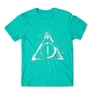 Türkiz Harry Potter férfi rövid ujjú póló - Deathly hallows symbol