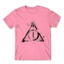 Világos rózsaszín Harry Potter férfi rövid ujjú póló - Deathly hallows symbol
