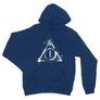 Králykék Harry Potter unisex kapucnis pulóver - Deathly hallows symbol