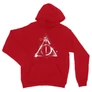Piros Harry Potter unisex kapucnis pulóver - Deathly hallows symbol