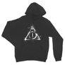 Sötétszürke Harry Potter unisex kapucnis pulóver - Deathly hallows symbol