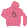 Világos rózsasín Harry Potter unisex kapucnis pulóver - Deathly hallows symbol