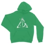 Zöld Harry Potter unisex kapucnis pulóver - Deathly hallows symbol