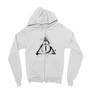 Fehér Harry Potter zipzáros pulóver - Deathly hallows symbol